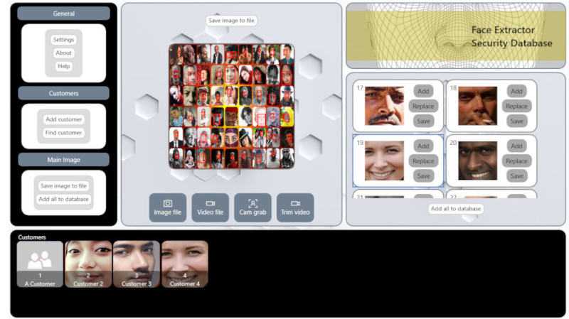 Face Extraction Security Database App for Windows 10